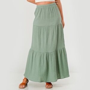 Shosho Sage Green Maxi Skirt
